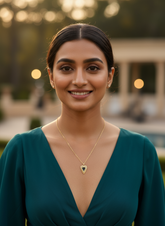 Fiery Heart 2 Way Pendant with Gold Chain