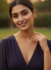 Gold Bow Pendant with Chain