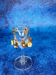 Handworked Crystal Loop Earrings- Copper