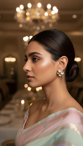 Earrings- Angel Eye- White & Gold