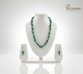 Crystal Necklace & Earring set- Glowing Green