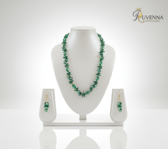Crystal Necklace & Earring set- Glowing Green