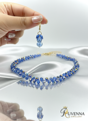 Crystal Necklace & Earring set- Glittering Grey