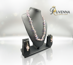 Crystal Necklace & Earring set- Pleasing Pink