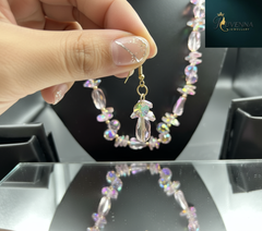 Crystal Necklace & Earring set- Pleasing Pink