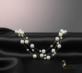 Classic Pearls & Gold Chain Reverie layered Glow Necklace