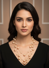 Pearls Rose Gold Reverie layered Glow Necklace