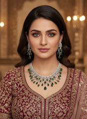 Grandeur Luxe Premier Jewellery Set- Glorious Green