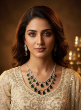 Grandeur Luxe Premier Jewellery Set- Green Dew