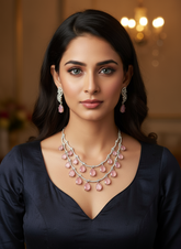 Grandeur Luxe Premier Jewellery Set- Dewy Pink