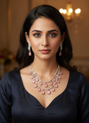 Grandeur Luxe Premier Jewellery Set- Dewy Pink