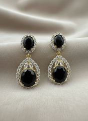 Celesté Mirage Statement Earrings- Blazing Black
