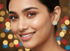 FleurNova Earrings- Moonlight White