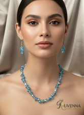 Crystal Necklace & Earring set- Tropical Teal
