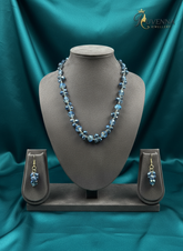 Crystal Necklace & Earring set- Glittering Grey