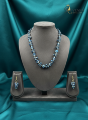 Crystal Necklace & Earring set- Glittering Grey
