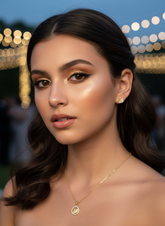 Aurielle Swan Diamond Gold Chain & Earring Set