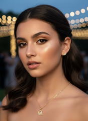 Aurielle Swan Diamond Gold Chain & Earring Set