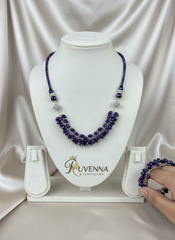 Mystique Motion 2-in-1 Necklace & Bracelet Set- Voilet