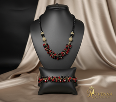 Mystique Motion 2-in-1 Necklace & Bracelet Set- Queen's Bicoloured