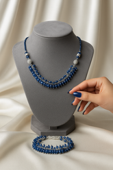 Mystique Motion 2-in-1 Necklace & Bracelet Set- Blue Blaster