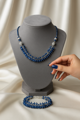 Mystique Motion 2-in-1 Necklace & Bracelet Set- Blue Blaster