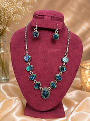Ocean Blue Stone Necklace Set