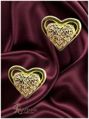 Aurielle Love Diamond Gold Chain & Earring Set