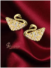 Aurielle Swan Diamond Gold Chain & Earring Set