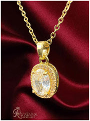 Aurielle Oval Diamond Gold Chain & Earring Set