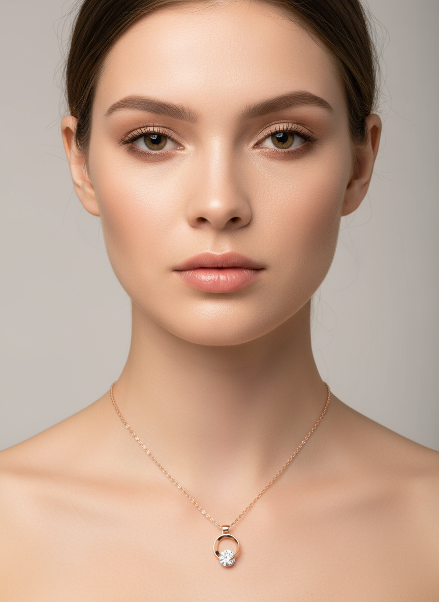 Gold Chain with Ring Pendant