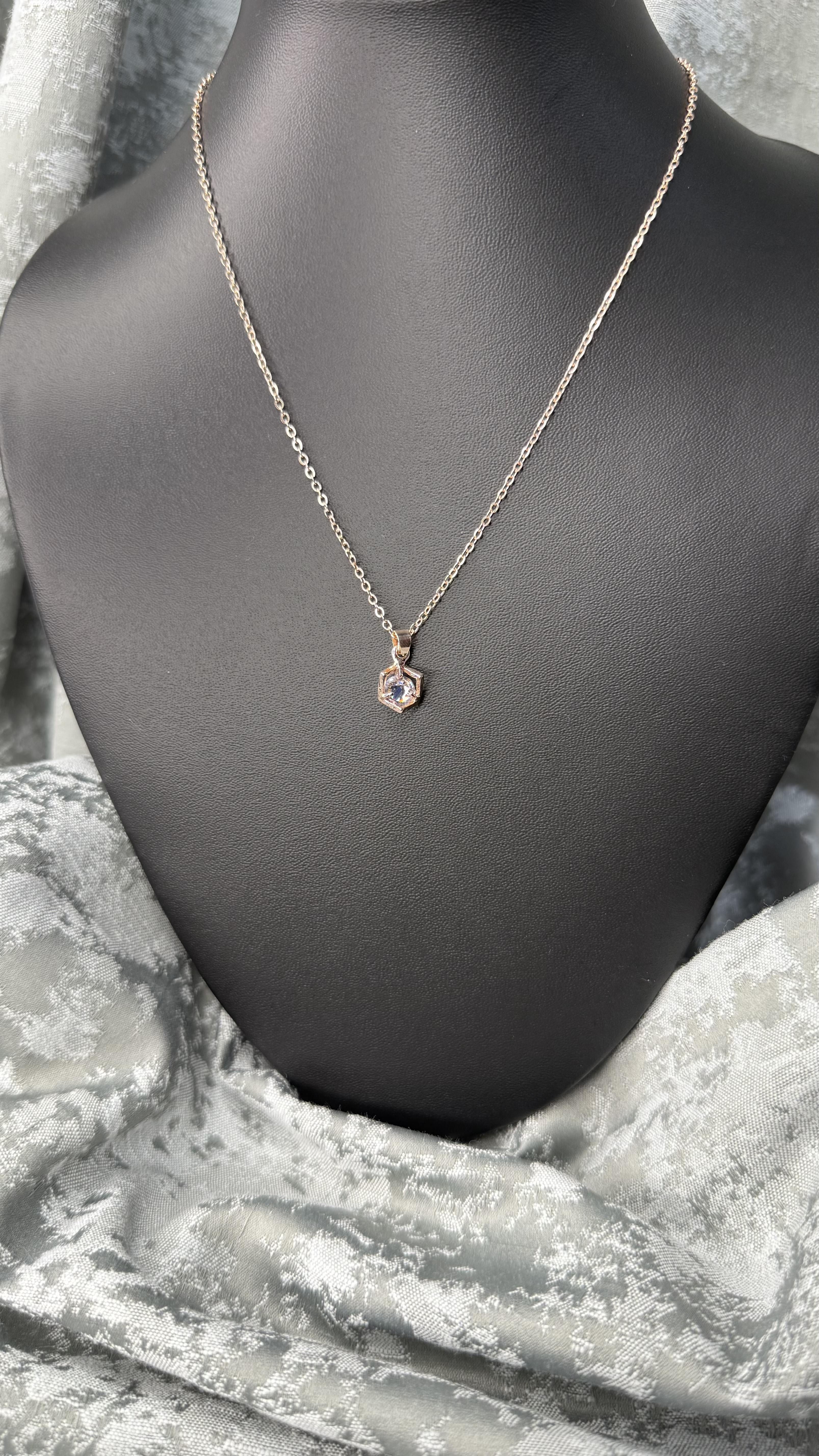 Gold Chain with Box Diamond Pendant