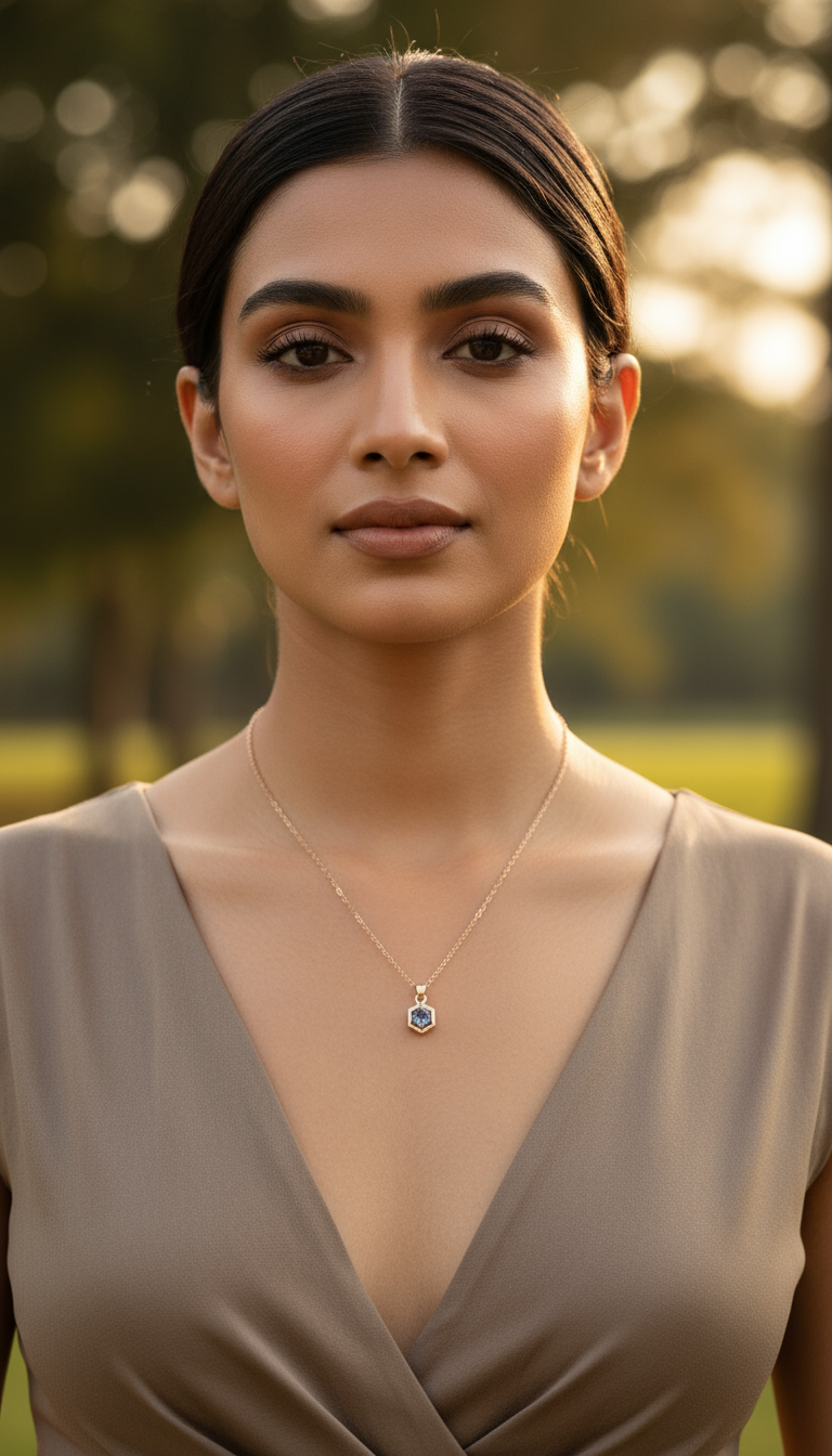 Gold Chain with Box Diamond Pendant