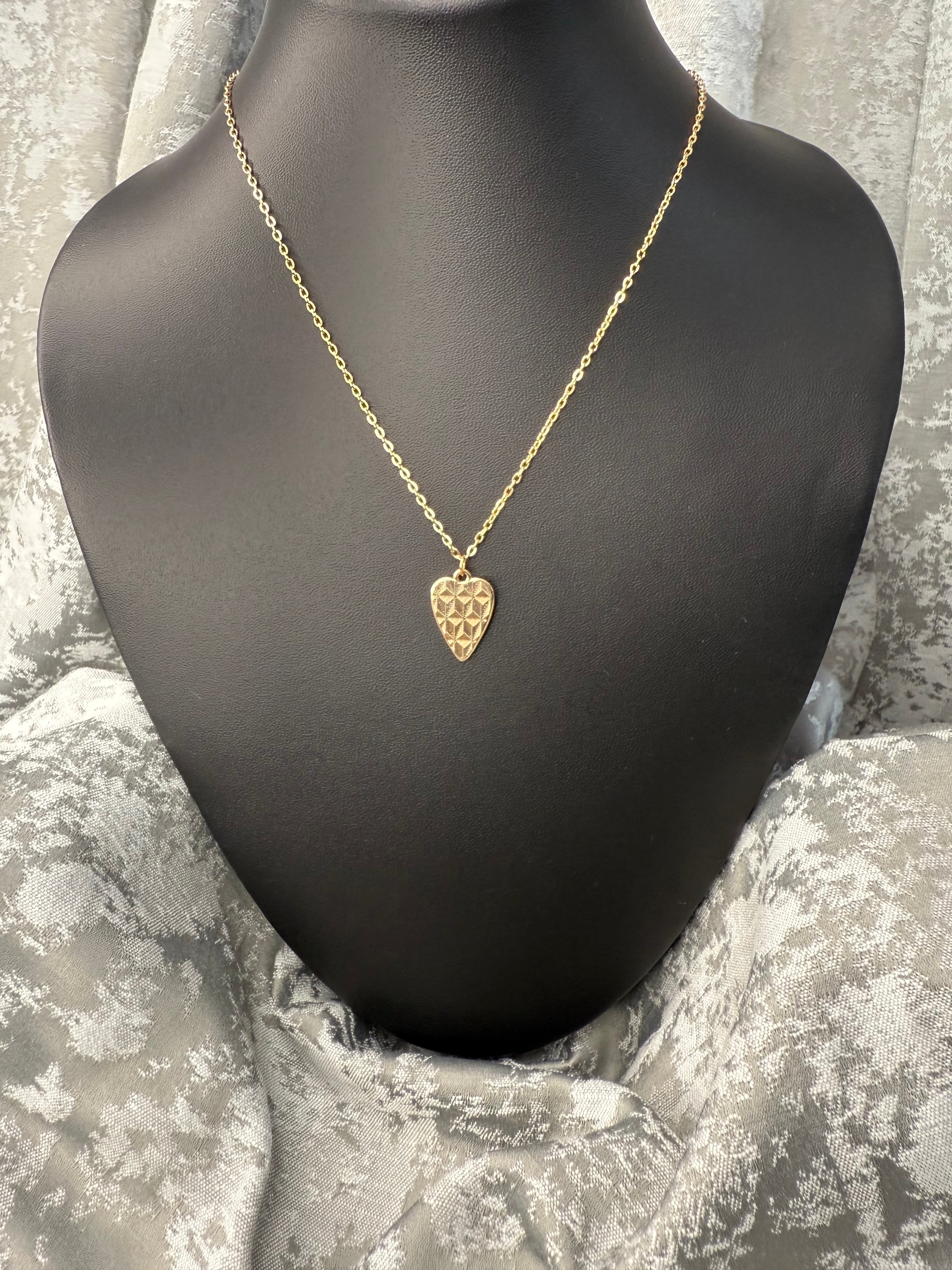 Fiery Heart 2 Way Pendant with Gold Chain