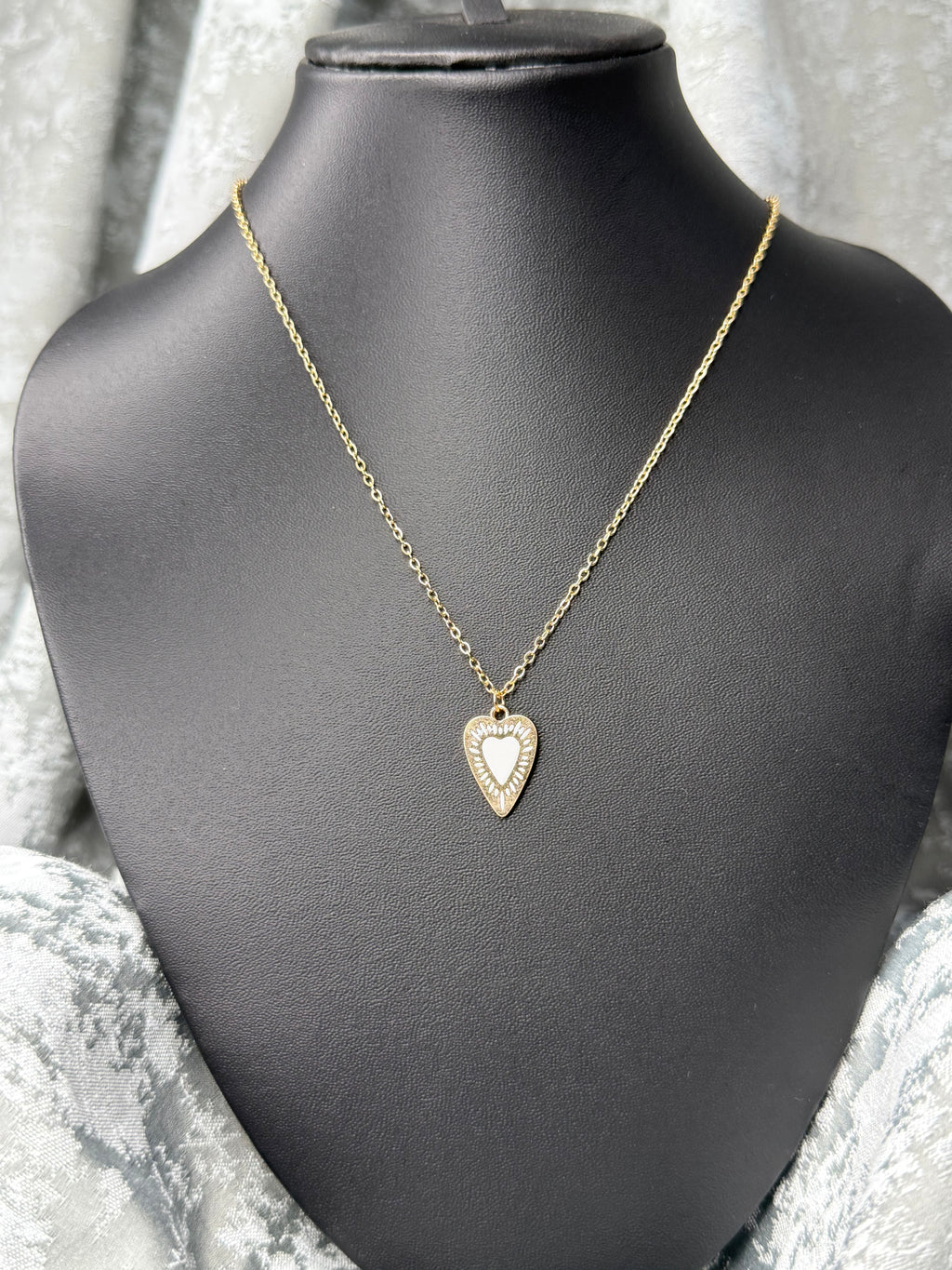 Fiery Heart 2 Way Pendant with Gold Chain