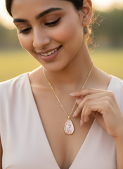 3D Rose Drop Pendant Anti Tarnish Necklace