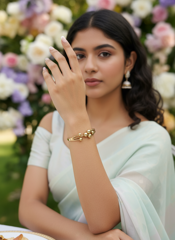 Gold Plated Anti Tarnish Kada- Blossom Bulbs