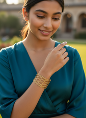 Gold Plated Kada- Nest Pattern