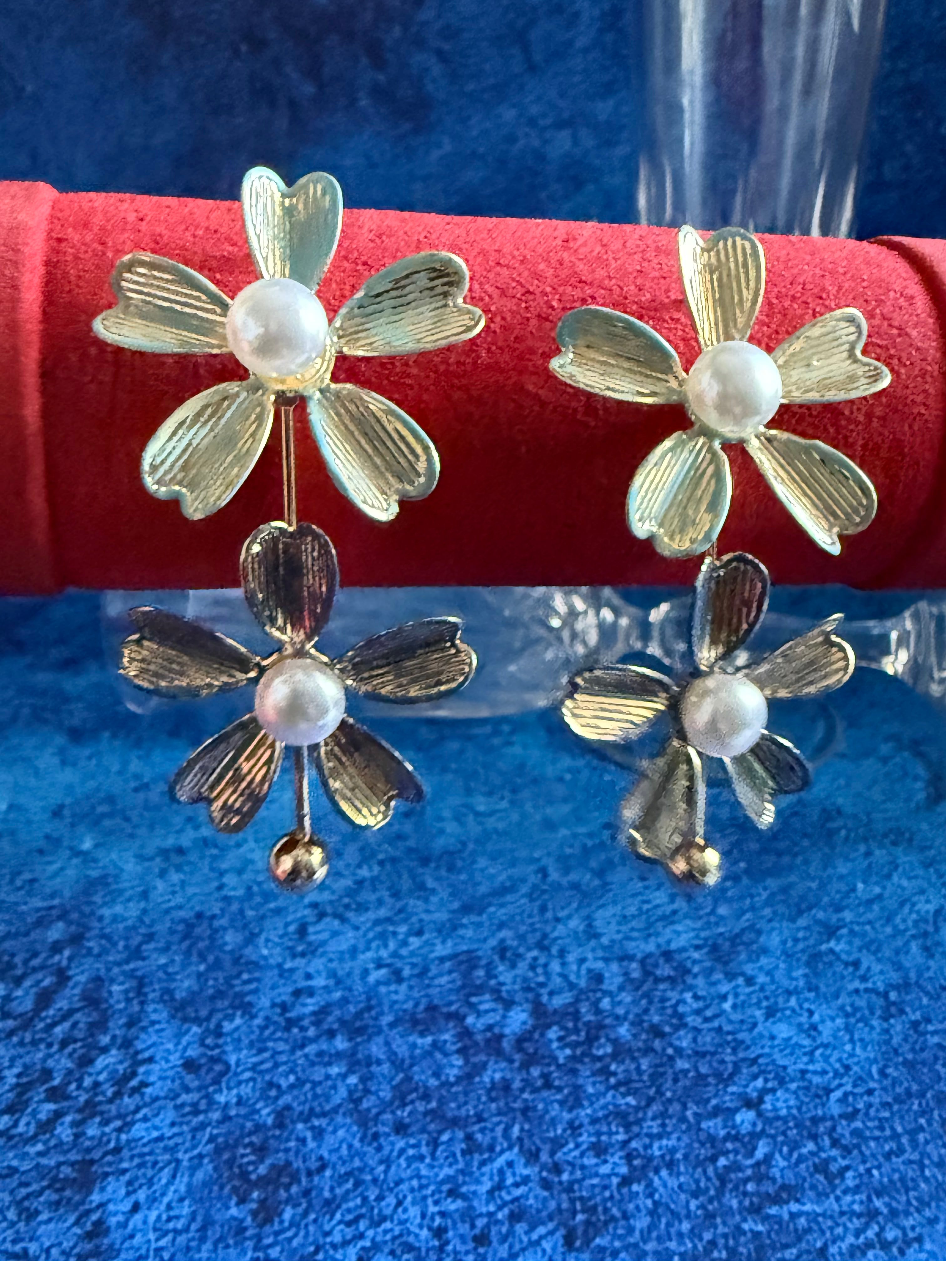 Flower of Eaden Drop Earrings- Blue Heaven