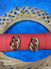 Infinity Oval Gold Earrings