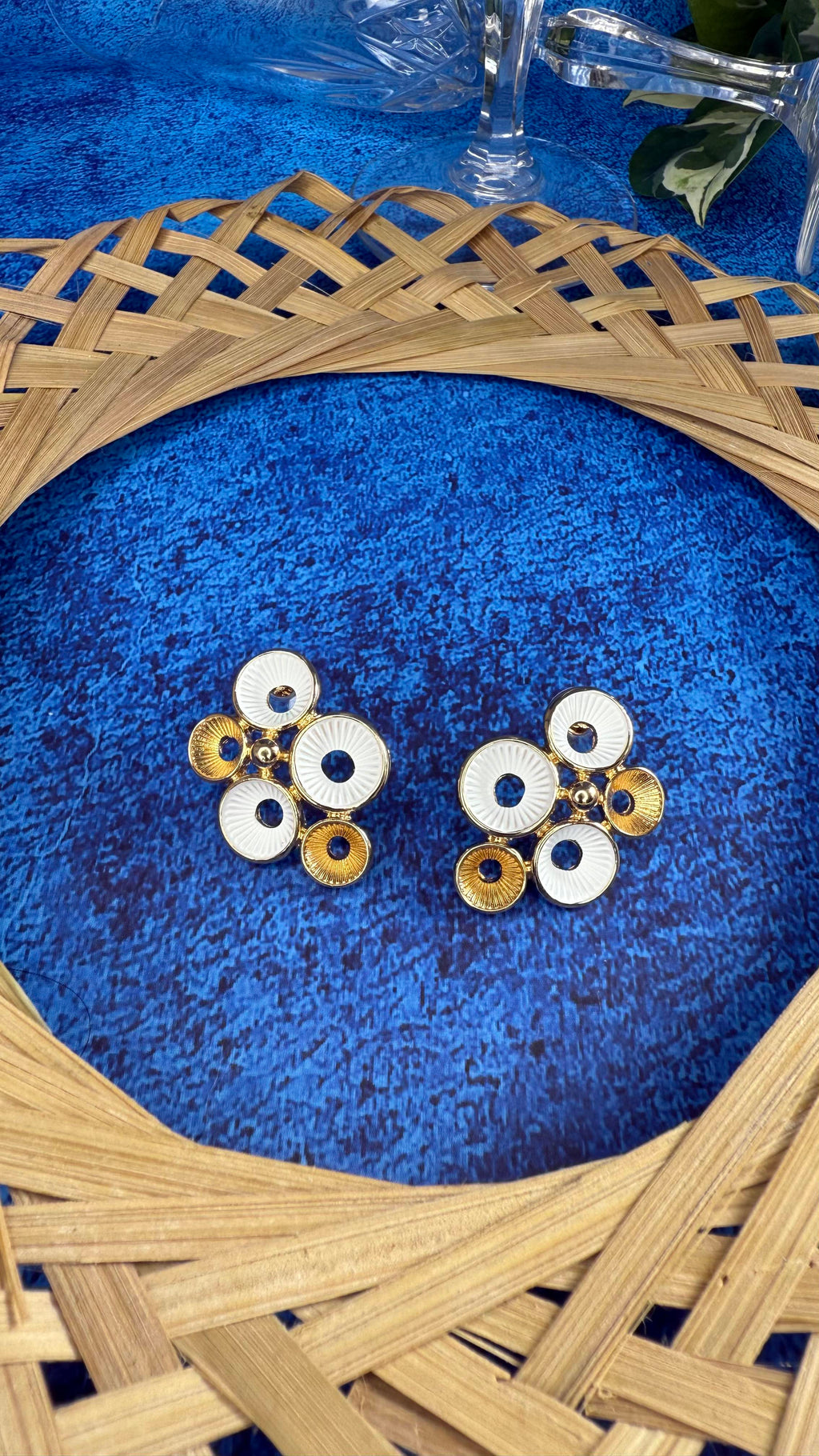 Earrings- Angel Eye- White & Gold