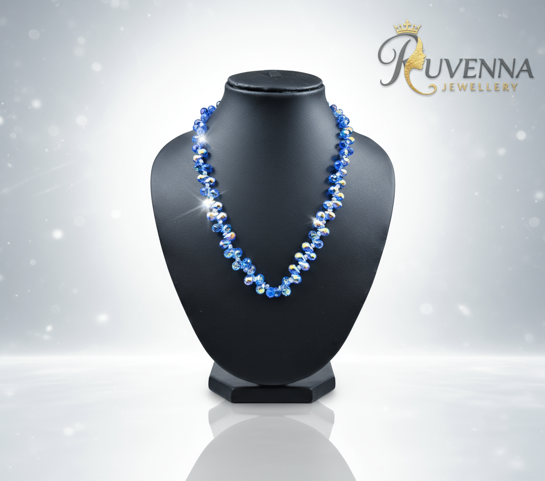 Crystal Necklace & Earring set- Sapphire Blue