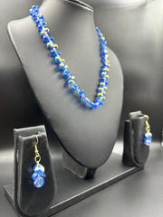 Crystal Necklace & Earring set- Sapphire Blue
