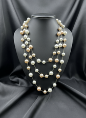 Classic Pearls White & Rose Gold Reverie layered Glow Necklace