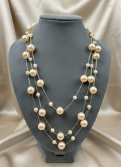 Pearls Rose Gold Reverie layered Glow Necklace