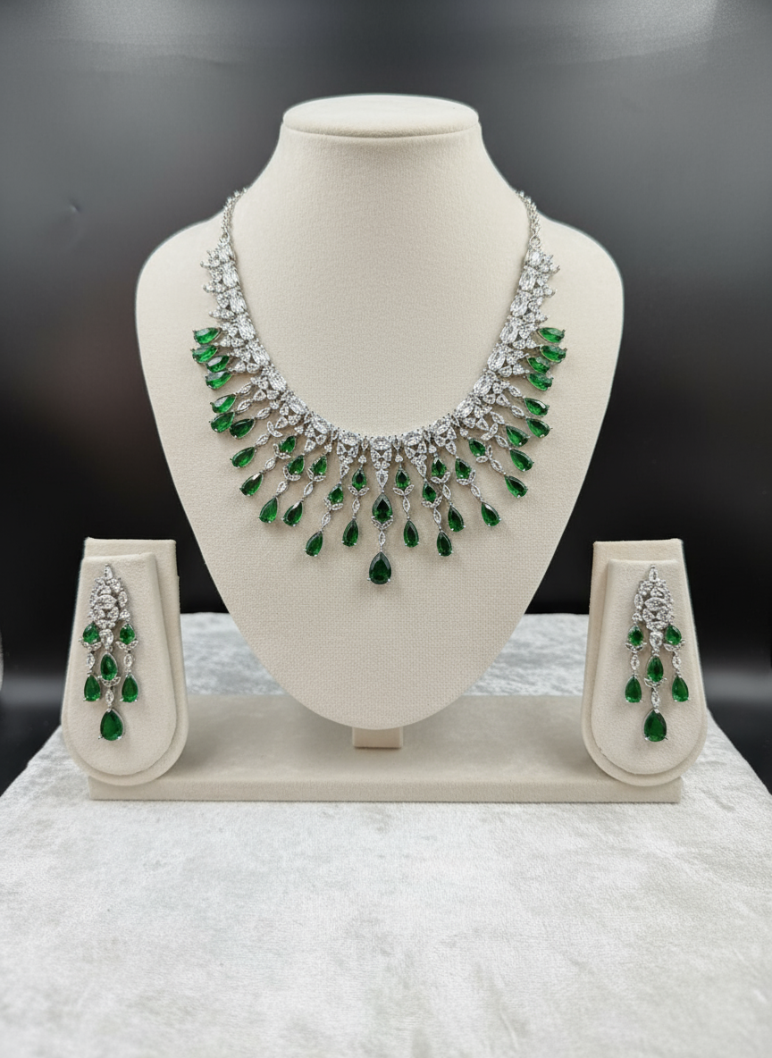Grandeur Luxe Premier Jewellery Set-  Glorious Green