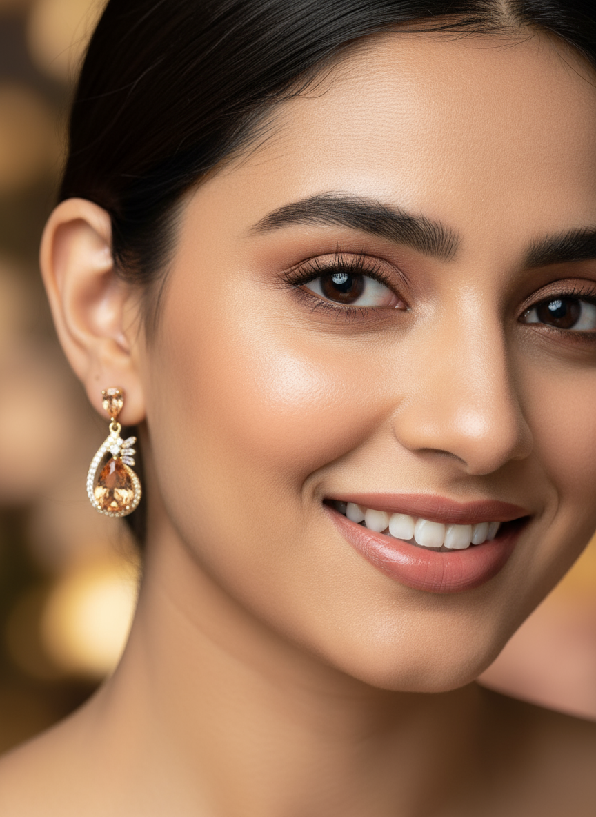 Celesté Mirage Statement Earrings-  Absolute Amber