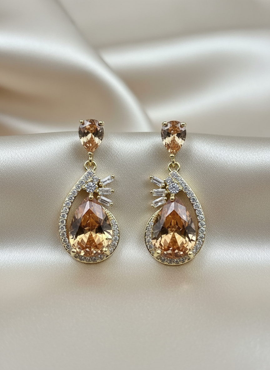 Celesté Mirage Statement Earrings-  Absolute Amber