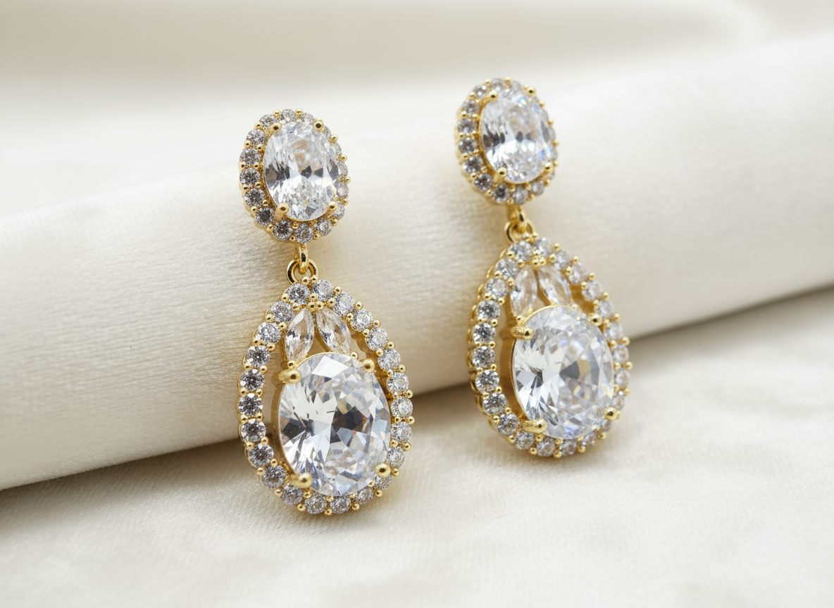 Celesté Mirage Statement Earrings-  Snow White