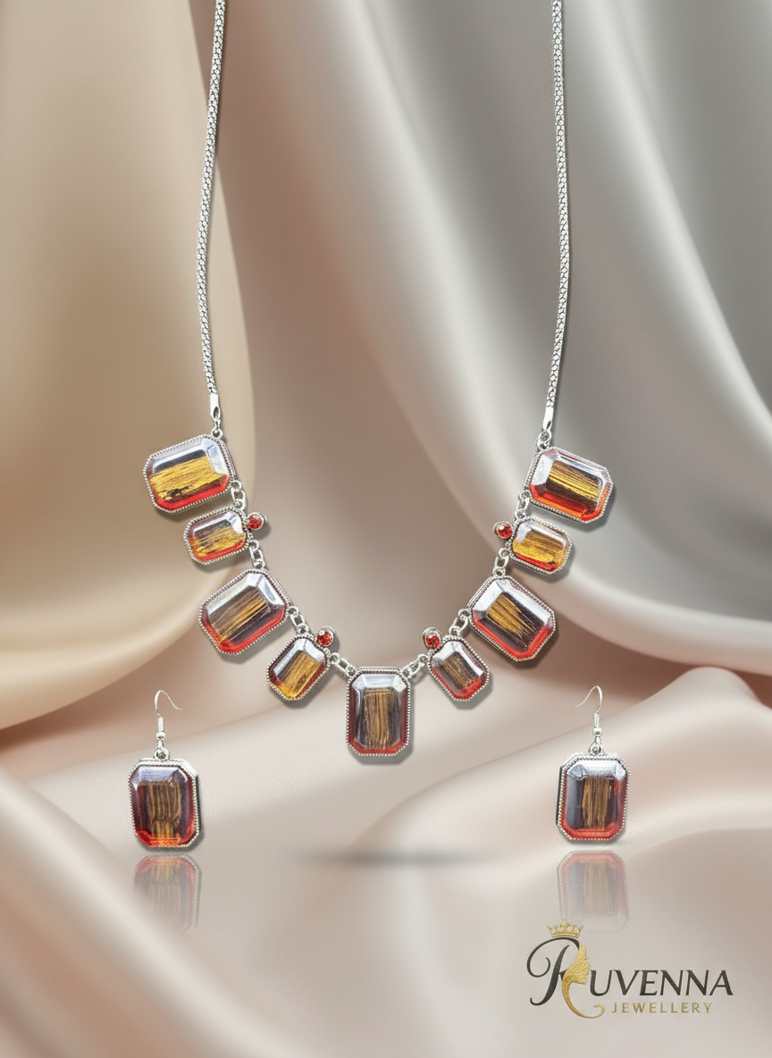 Fusion Jewellery Sets -Red Radiance Prism